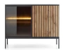 Komoda SENTO z LED 104x83x39 cm czarny/dąb wotan