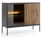 Komoda SENTO z LED 104x83x39 cm czarny/dąb wotan