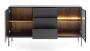 Komoda SENTO z LED 154x83x39 cm czarny/dąb wotan