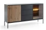 Komoda SENTO z LED 154x83x39 cm czarny/dąb wotan