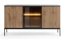 Komoda SENTO z LED 154x83x39 cm czarny/dąb wotan