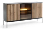 Komoda SENTO z LED 154x83x39 cm czarny/dąb wotan