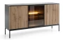 Komoda SENTO z LED 154x83x39 cm czarny/dąb wotan