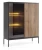 Witryna regał SENTO z LED 104x126x39 cm czarny/dąb wotan