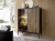 Witryna regał SENTO z LED 104x126x39 cm czarny/dąb wotan