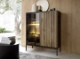 Witryna regał SENTO z LED 104x126x39 cm czarny/dąb wotan