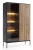 Witryna regał SENTO z LED 104x166x39 cm czarny/dąb wotan