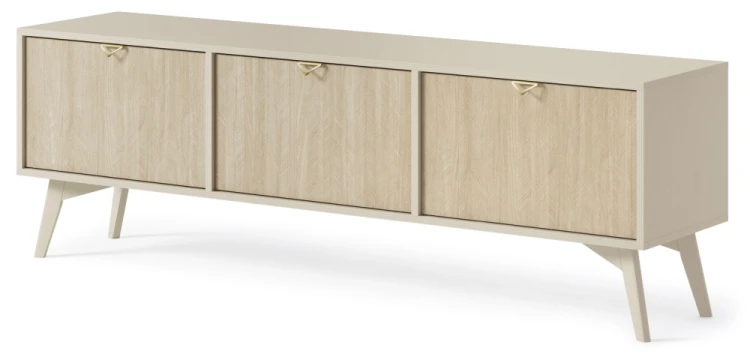 Szafka RTV Forest beż piaskowy/jodełka scandi 158 cm