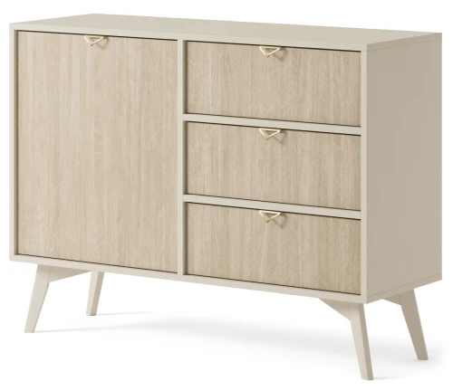 Komoda Forest II beż piaskowy/jodełka scandi 106 cm