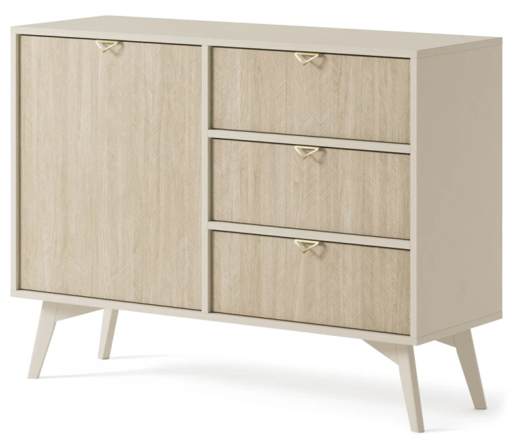 Komoda Forest II beż piaskowy/jodełka scandi 106 cm