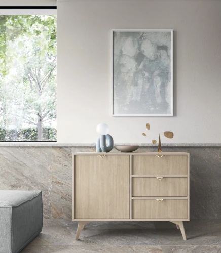 Komoda Forest II beż piaskowy/jodełka scandi 106 cm