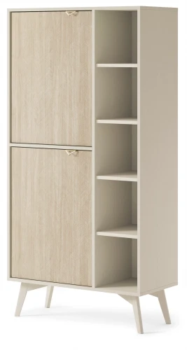 Regał witryna beż piaskowy/jodełka scandi 160 cm