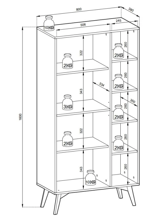 Regał witryna beż piaskowy/jodełka scandi 160 cm