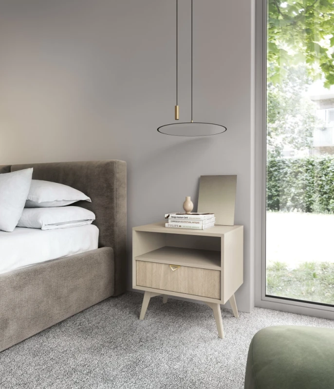 Szafka nocna Forest beż piaskowy/jodełka scandi 54 cm