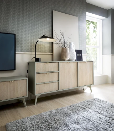 Komoda Forest II eukaliptus/jodełka scandi 158 cm