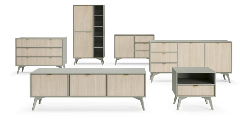 Komoda Forest II eukaliptus/jodełka scandi 158 cm