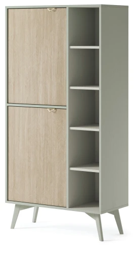 Regał witryna eukaliptus/jodełka scandi 160 cm