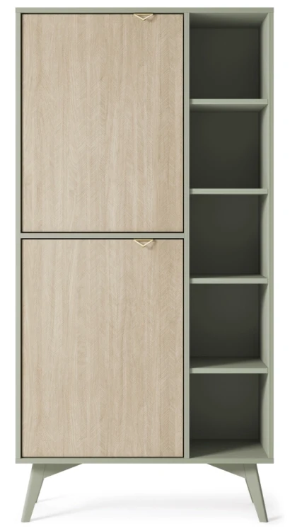 Regał witryna eukaliptus/jodełka scandi 160 cm
