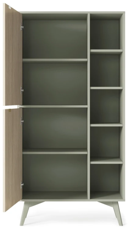 Regał witryna eukaliptus/jodełka scandi 160 cm