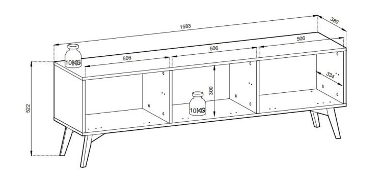 Szafka RTV Forest eukaliptus/jodełka scandi 158 cm