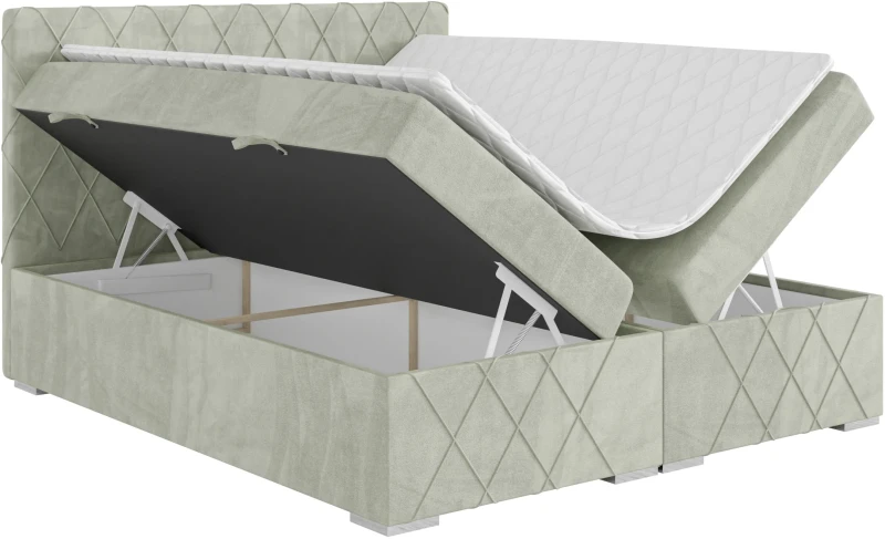 Łóżko kontynentalne Royal z pojemnikiem 120x200 dwuosobowe tapicerowane