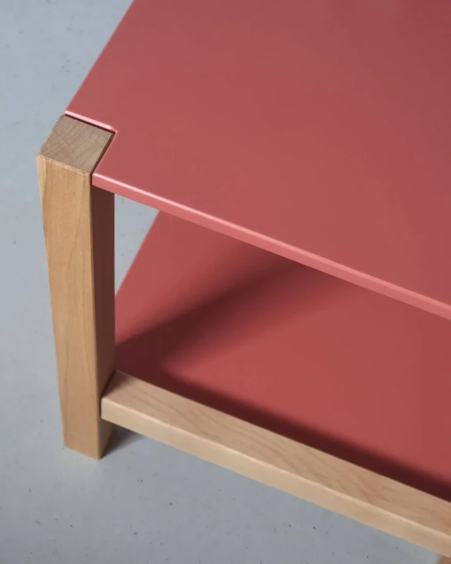 Stolik Pomocnik Stołek TRIVENTI 35x40x40 cm ciemny koralowy