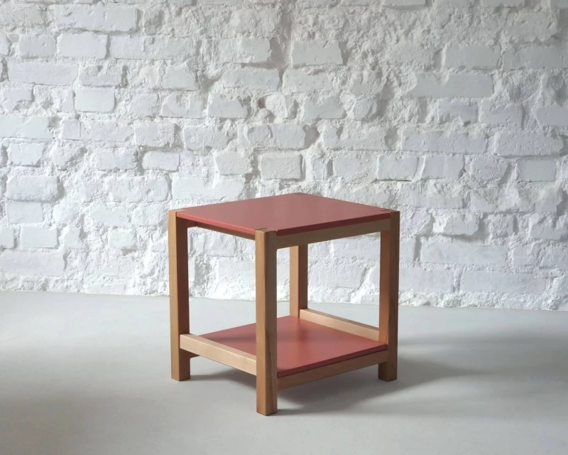 Stolik Pomocnik Stołek TRIVENTI 35x40x40 cm ciemny koralowy