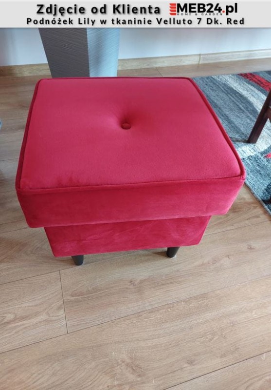Podnóżek tapicerowany Lily w stylu skandynawskim - zdjęcie od klienta