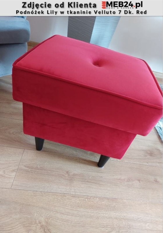 Podnóżek tapicerowany Lily w stylu skandynawskim - zdjęcie od klienta