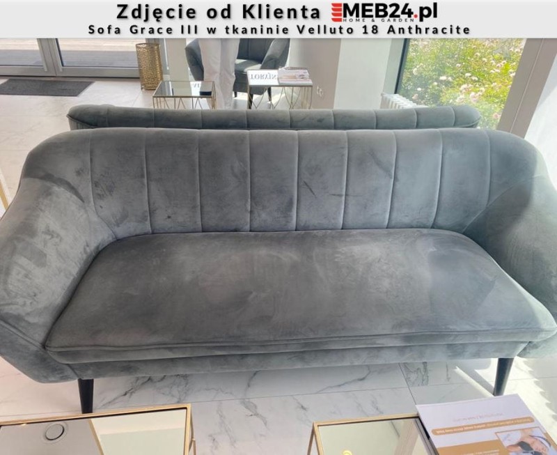 Sofa tapicerowana Grace III w stylu skandynawskim - zdjęcie od klienta