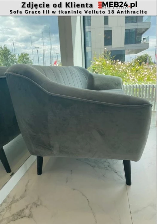 Sofa tapicerowana Grace III w stylu skandynawskim - zdjęcie od klienta
