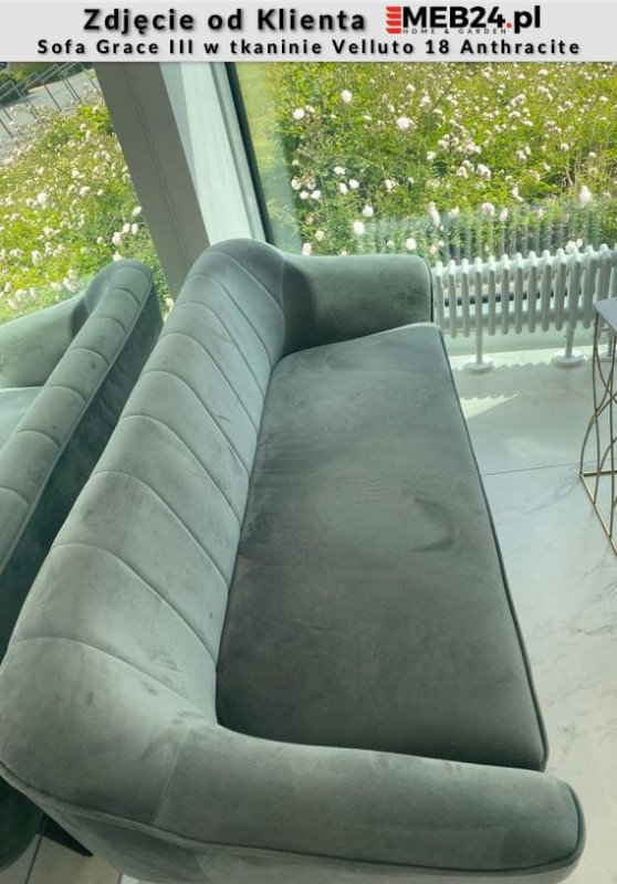 Sofa tapicerowana Grace III w stylu skandynawskim - zdjęcie od klienta