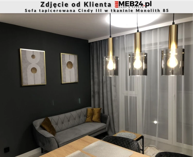 Sofa tapicerowana Cindy III w stylu skandynawskim - zdjęcie od klienta