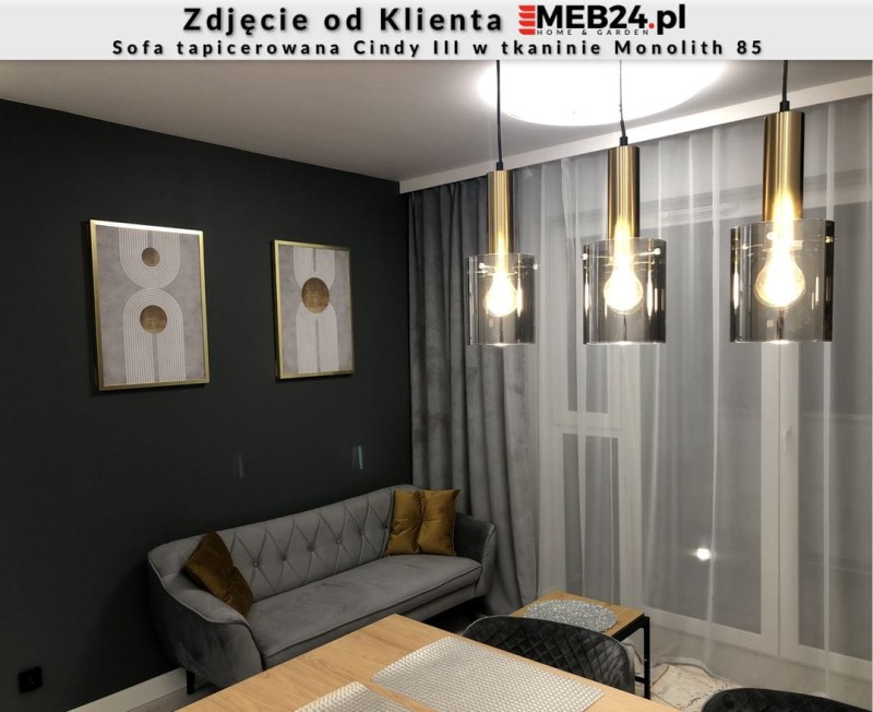 Sofa tapicerowana Cindy III w stylu skandynawskim - zdjęcie od klienta