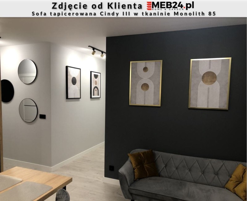 Sofa tapicerowana Cindy III w stylu skandynawskim - zdjęcie od klienta