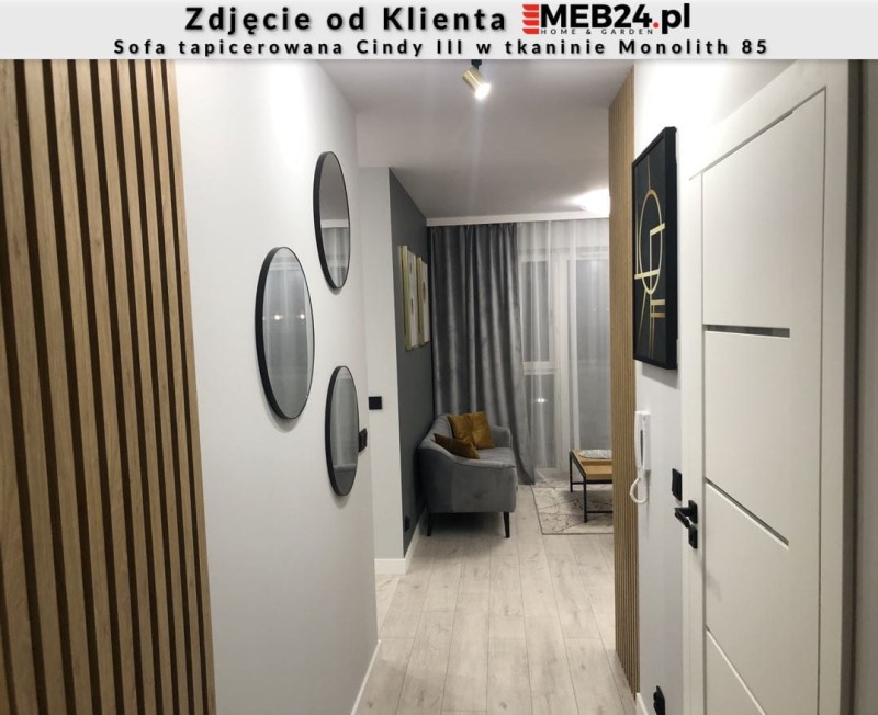 Sofa tapicerowana Cindy III w stylu skandynawskim - zdjęcie od klienta