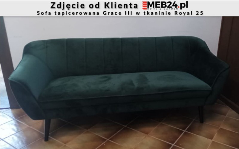 Sofa tapicerowana Grace III w stylu skandynawskim - zdjęcie od klienta