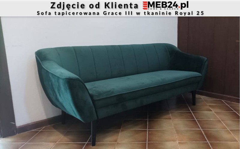 Sofa tapicerowana Grace III w stylu skandynawskim - zdjęcie od klienta