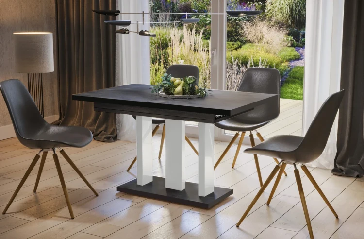 Stół Appia Black rozkładany 130-210 mix beton