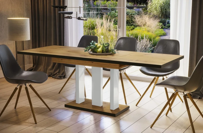 Stół Appia Black rozkładany 130-210 mix artisan