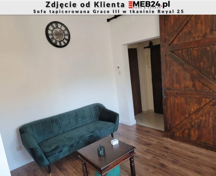 Sofa tapicerowana Grace III w stylu skandynawskim - zdjęcie od klienta