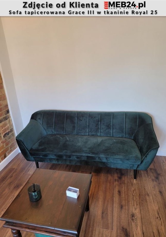 Sofa tapicerowana Grace III w stylu skandynawskim - zdjęcie od klienta
