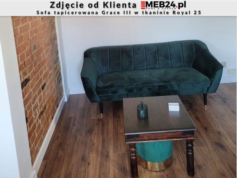 Sofa tapicerowana Grace III w stylu skandynawskim - zdjęcie od klienta
