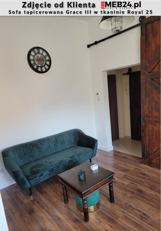 Sofa tapicerowana Grace III w stylu skandynawskim - zdjęcie od klienta