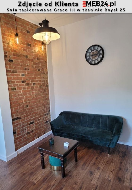 Sofa tapicerowana Grace III w stylu skandynawskim - zdjęcie od klienta