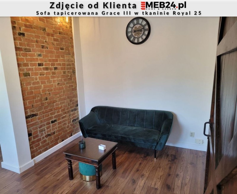 Sofa tapicerowana Grace III w stylu skandynawskim - zdjęcie od klienta