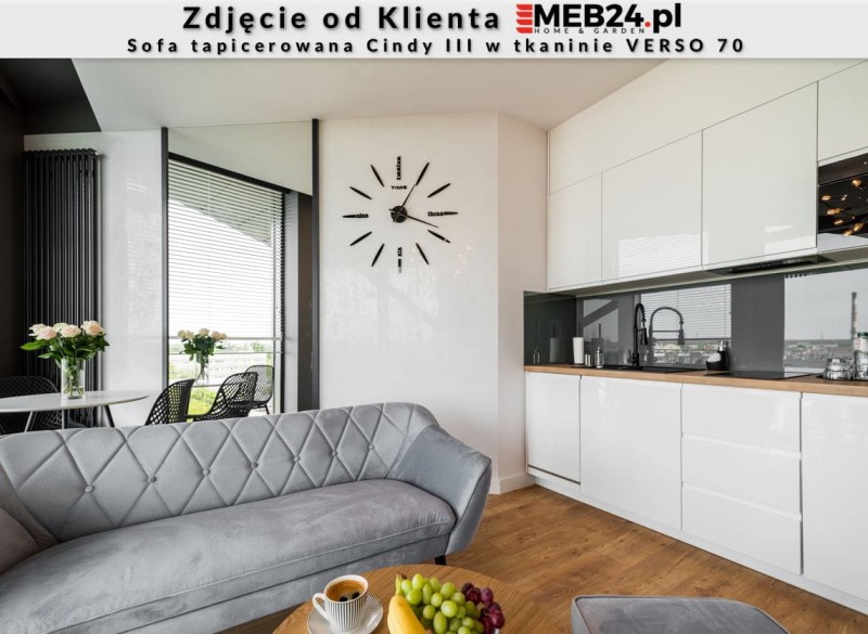 Sofa tapicerowana Cindy III w stylu skandynawskim - zdjęcie od klienta