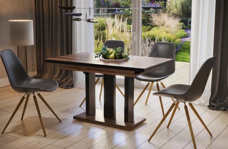 Stół Appia Black rozkładany 130-210 mix monastery