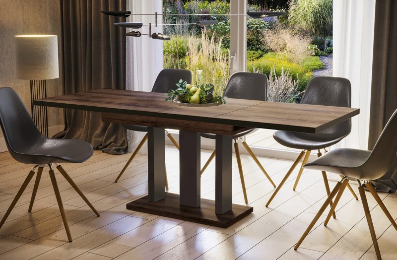 Stół Appia Black rozkładany 130-210 mix monastery