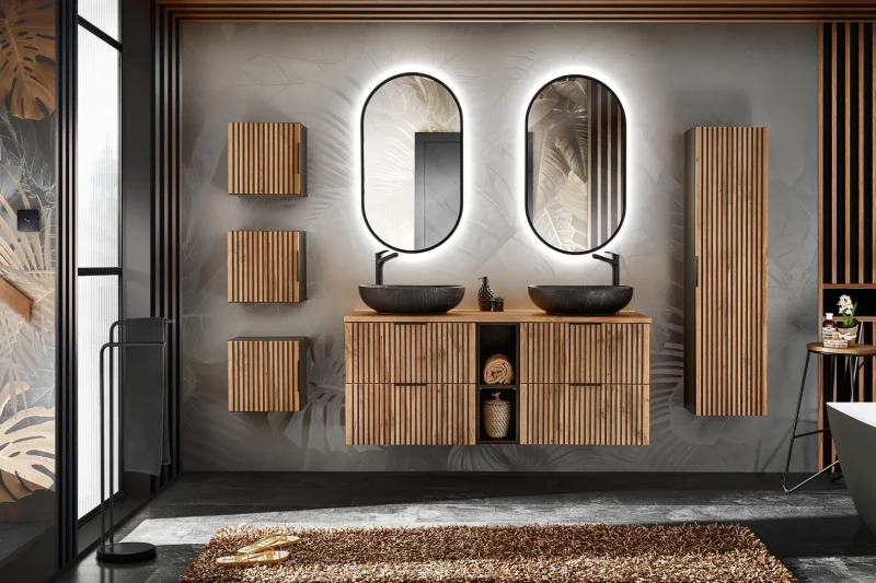 Słupek wysoki Xilo czarny / dąb wotan